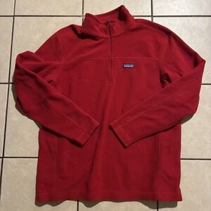 Patagonia Men's XL Micro D 1/4 Zip Red Fleece Pullover Jacket